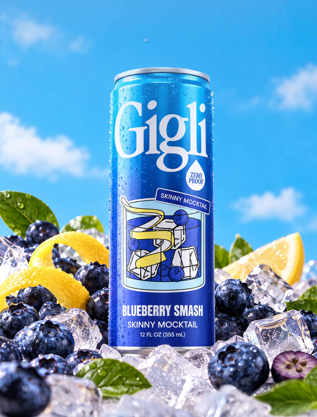 Blueberry Smash Skinny Mocktail