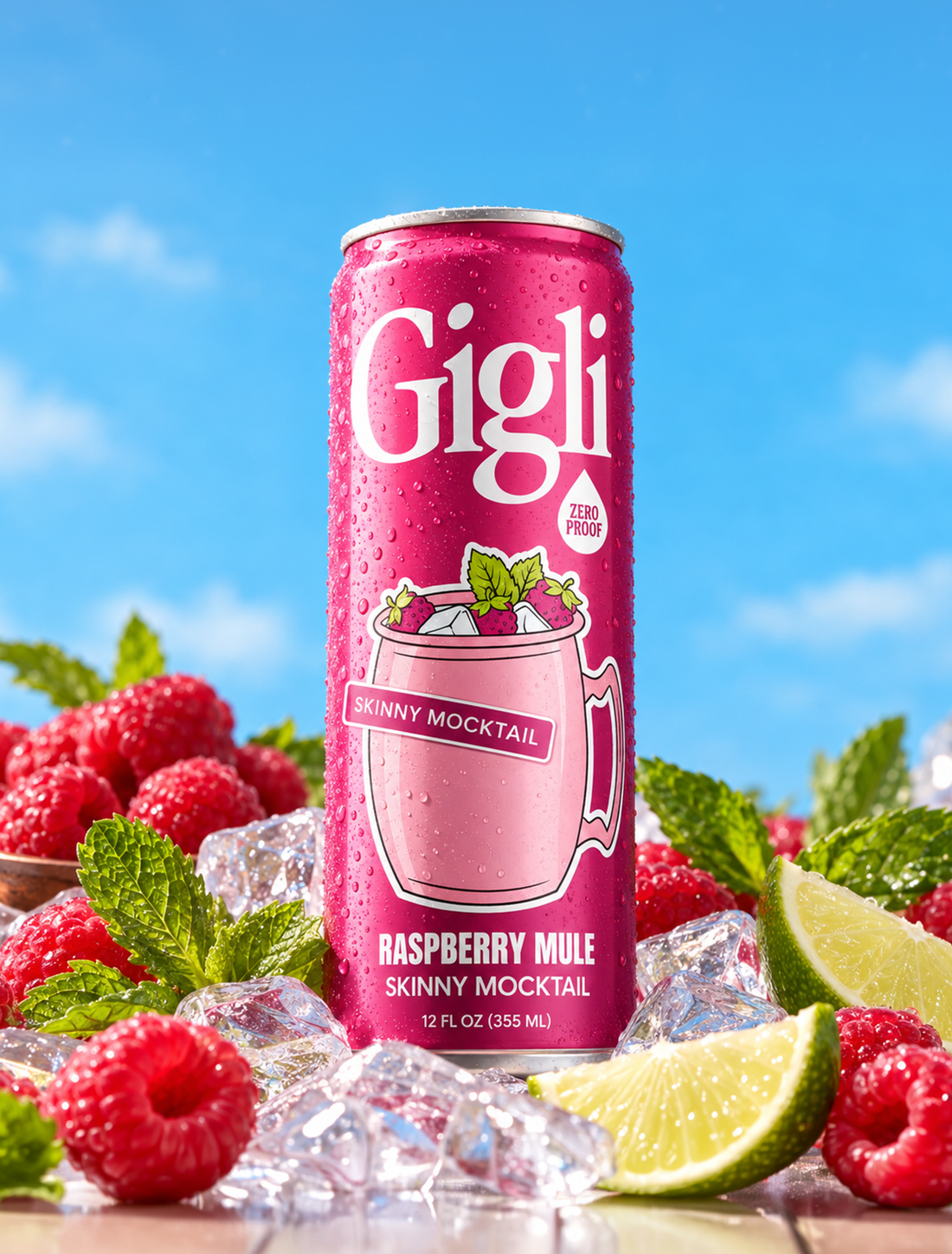 Raspberry Mule Skinny Mocktail